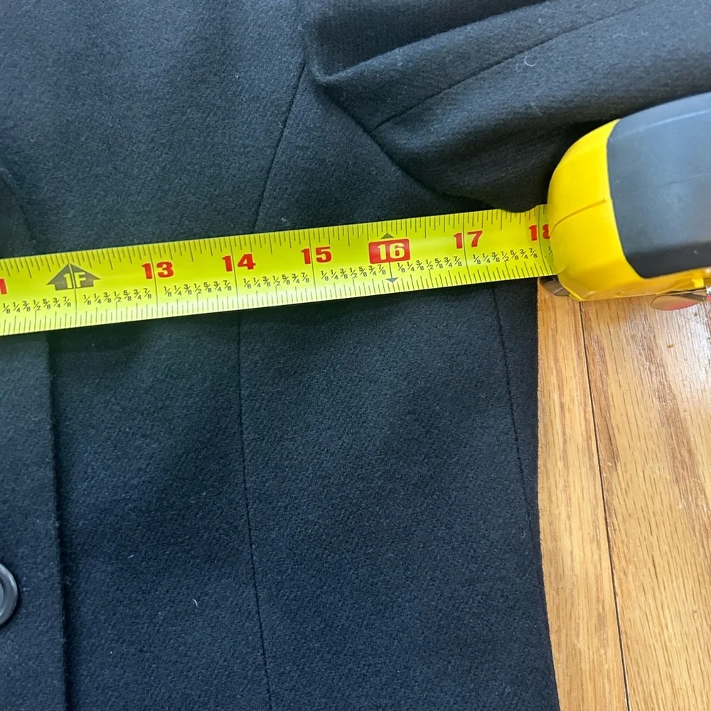 J. Crew Black Wool Double Breasted Peacoat Jacket Lined Size 4 READ Office - Picture 8 of 10